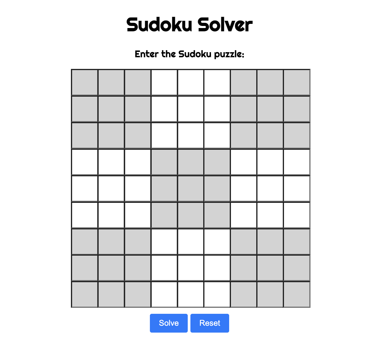 Sudoku solver UI snapshot